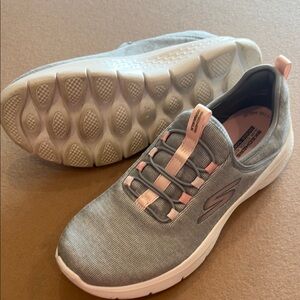 Skechers Gray and Pink Sneakers with Cushioned Sole